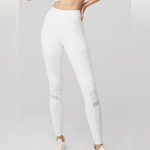 Alo Yoga High Waist Moto Airbrush Leggings White Size XS NWT